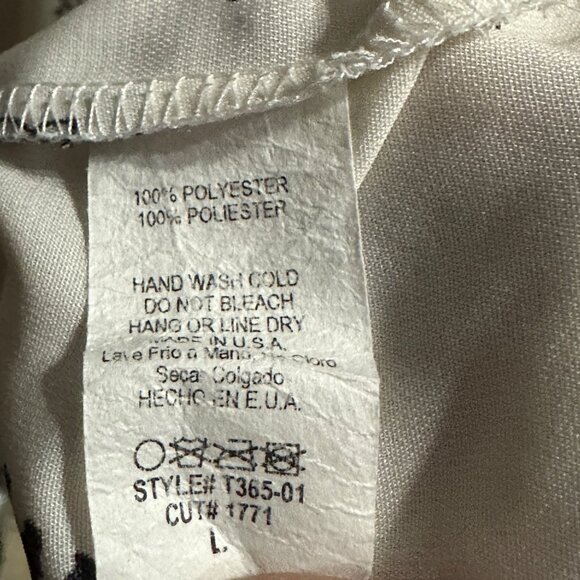 Jessy B size L cream with puppy print Peter Pan collar 3/4 sleeve blouse - Picture 6 of 7